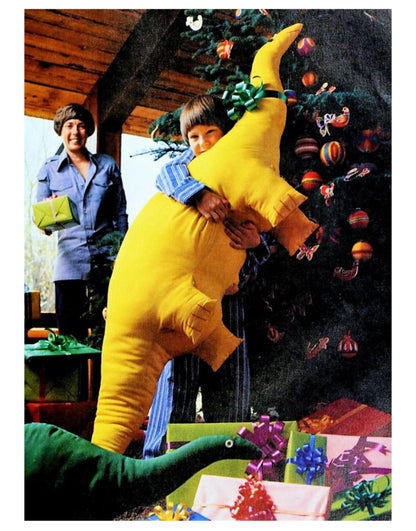 Vintage Sewing Pattern Large and Small Fabric Dinosaurs Soft Sculpture Toy Dolls PDF Instant Digital Download 2 Ft - 6 Ft Three Designs