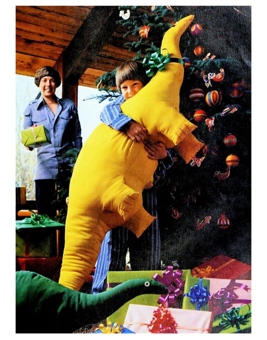Vintage Sewing Pattern Large and Small Fabric Dinosaurs Soft Sculpture Toy Dolls PDF Instant Digital Download 2 Ft - 6 Ft Three Designs