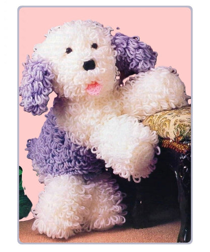 Vintage Crochet Pattern 12" English Sheepdog Dog Soft Toy Doll PDF Instant Digital Download Loop Stitch Mr. Mugs Plush Purebred 10 Ply