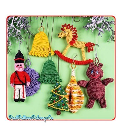 Vintage Thread Crochet Pattern 27 Cute Amigurumi Christmas Ornaments PDF Instant Digital Download Hanging Tree Trim Retro 1979