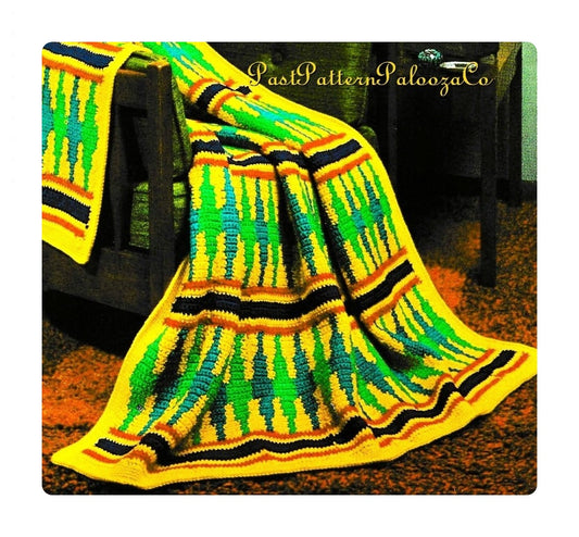 Vintage Crochet Sioux Indian Afghan Pattern PDF Instant Digital Download Native American Navajo Design 47x68 10 Ply