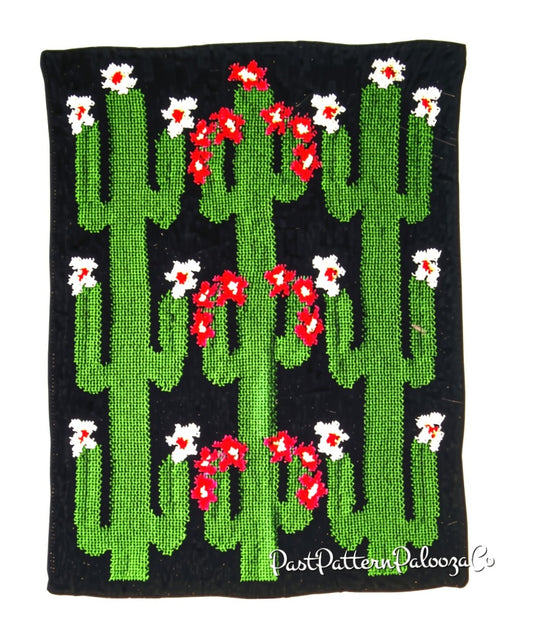 Vintage Crochet Pattern Blooming Cactus Flowers Afghan PDF Instant Digital Download Floral Night Blooms Desert Plant Blanket Throw 12 Ply