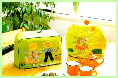 Vintage Sewing Pattern Sunbonnet Sue Overall Sam Kitchen Toaster Cover Tea Cozy Cushions PDF Instant Digital Download