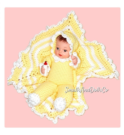 Vintage Crochet Pattern Classic Baby Doll In A Blanket PDF Instant Digital Download Crocheted Dolly Inside a Blanket 10 Ply Retro 1950s