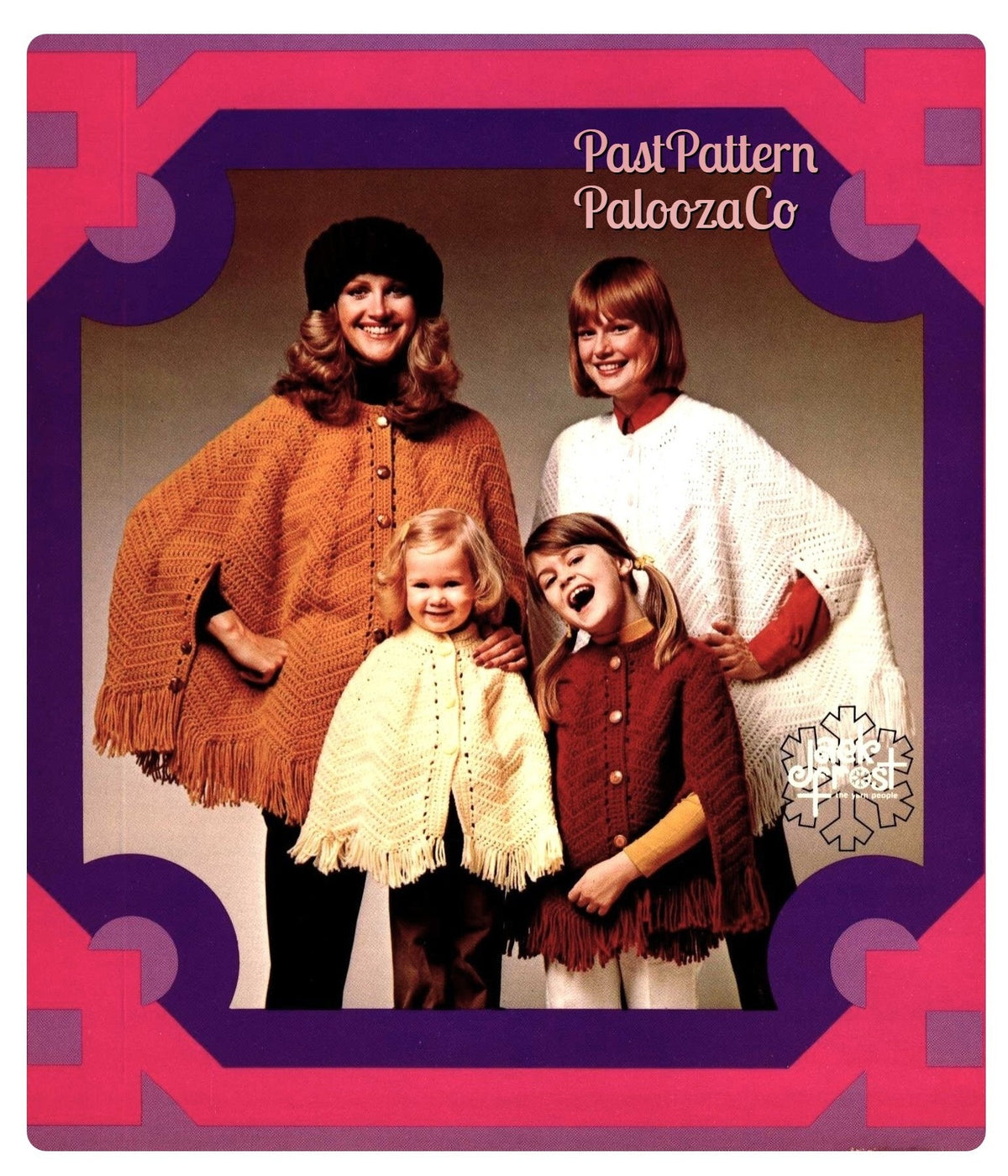 Vintage Crochet Pattern Toddler to Womens Retro 70s Capes Ponchos PDF Instant Digital Download Age 1 to Adult