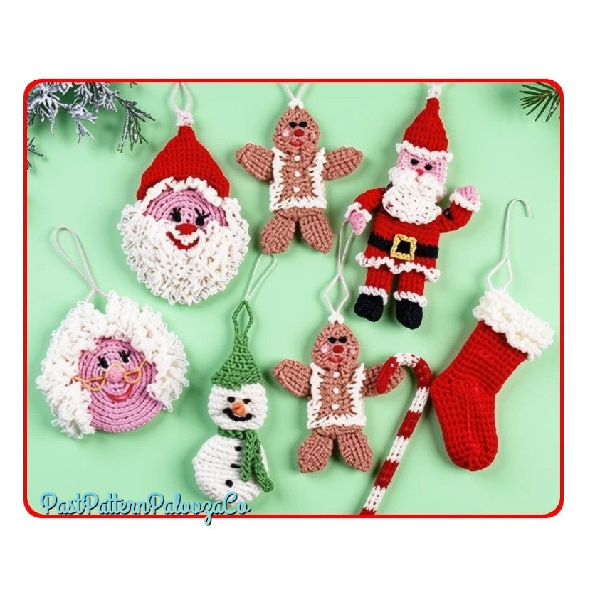 Vintage Thread Crochet Pattern 27 Cute Amigurumi Christmas Ornaments PDF Instant Digital Download Hanging Tree Trim Retro 1979