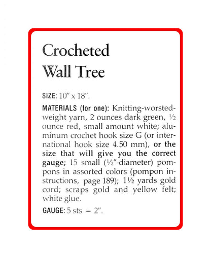 Vintage Crochet Pattern 18" Christmas Tree Wall or Door Hanging PDF Instant Digital Download Fun Easy Holiday Project 10 Ply