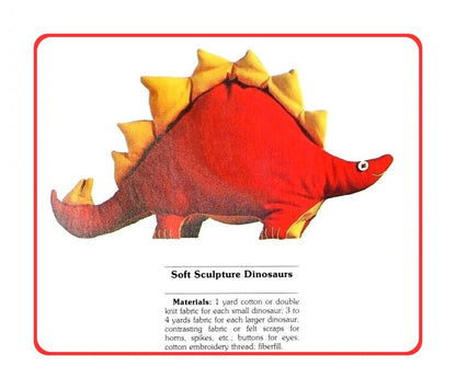 Vintage Sewing Pattern Large and Small Fabric Dinosaurs Soft Sculpture Toy Dolls PDF Instant Digital Download 2 Ft - 6 Ft Three Designs