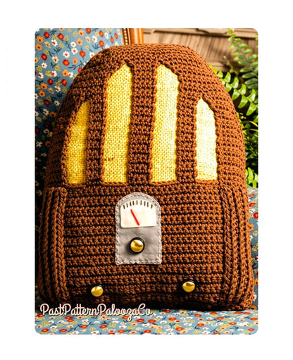 Vintage Crochet Pattern 14" Antique Radio Pillow or Toy PDF Instant Digital Download Retro 1980s Plush Retro Novelty Amigurumi 4 Ply