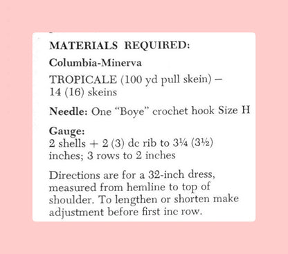 Vintage Crochet Pattern Womens 70s Mod Summer Dresses PDF Instant Digital Download Retro Swing Dress Feather Fan Dress 4 Ply