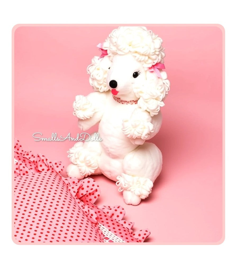 Vintage Sewing Pattern 16" Pet Poodle Dog Soft Sculpture Doll PDF Instant Digital Download Fur Fabric Puppy Animal Stuffed Toy