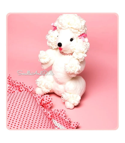 Vintage Sewing Pattern 16" Pet Poodle Dog Soft Sculpture Doll PDF Instant Digital Download Fur Fabric Puppy Animal Stuffed Toy