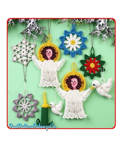 Vintage Thread Crochet Pattern 27 Cute Amigurumi Christmas Ornaments PDF Instant Digital Download Hanging Tree Trim Retro 1979