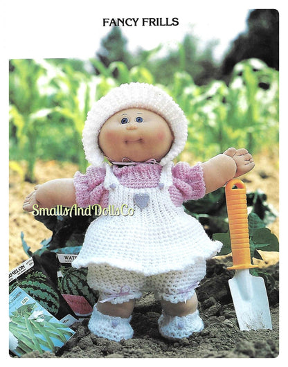 Vintage Crochet Pattern 14" Cabbage Patch Preemie Kids Doll Clothes 8 Outfits PDF Instant Digital Download