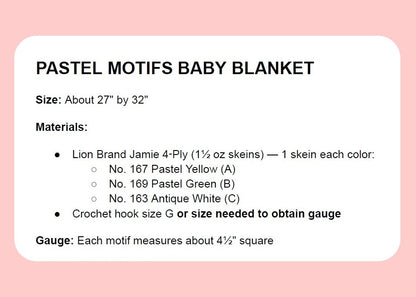 Vintage Baby Afghan Crochet Pattern Antique Flowers Granny Square Blanket PDF Instant Digital Download Pastel Floral Motif Throw 4 Ply 27x32