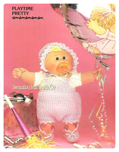 Vintage Crochet Pattern 14" Cabbage Patch Preemie Kids Doll Clothes 8 Outfits PDF Instant Digital Download