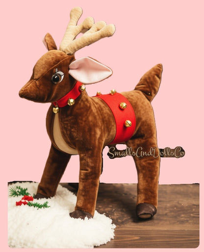 Vintage Sewing Pattern 19" Velveteen Reindeer Plush Doll PDF Instant Digital Download Sewn Christmas Rudolph Soft Toy