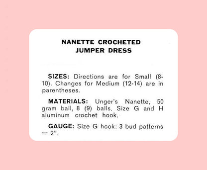 Vintage Crochet Pattern Lacy Pinafore Jumper Tank Dress PDF Instant Digital Download Retro Boho 70s