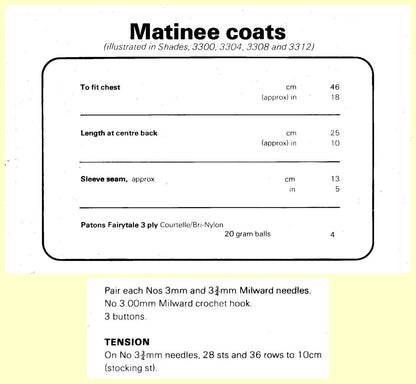 Vintage Knitting Pattern Pretty Baby Girl Matinee Coats Jackets 4 Designs PDF Instant Digital Download 6m 3 Ply
