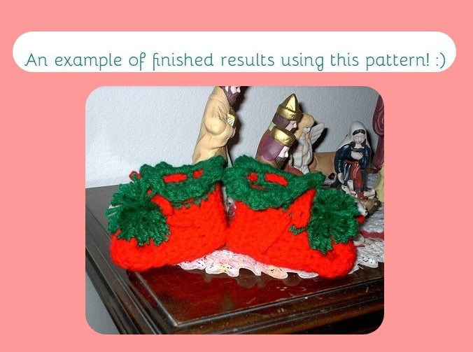 Vintage Crochet Pattern Baby Elf Santa Booties Holiday Slippers Shoes Newborn 0-3 Months PDF Instant Digital Download