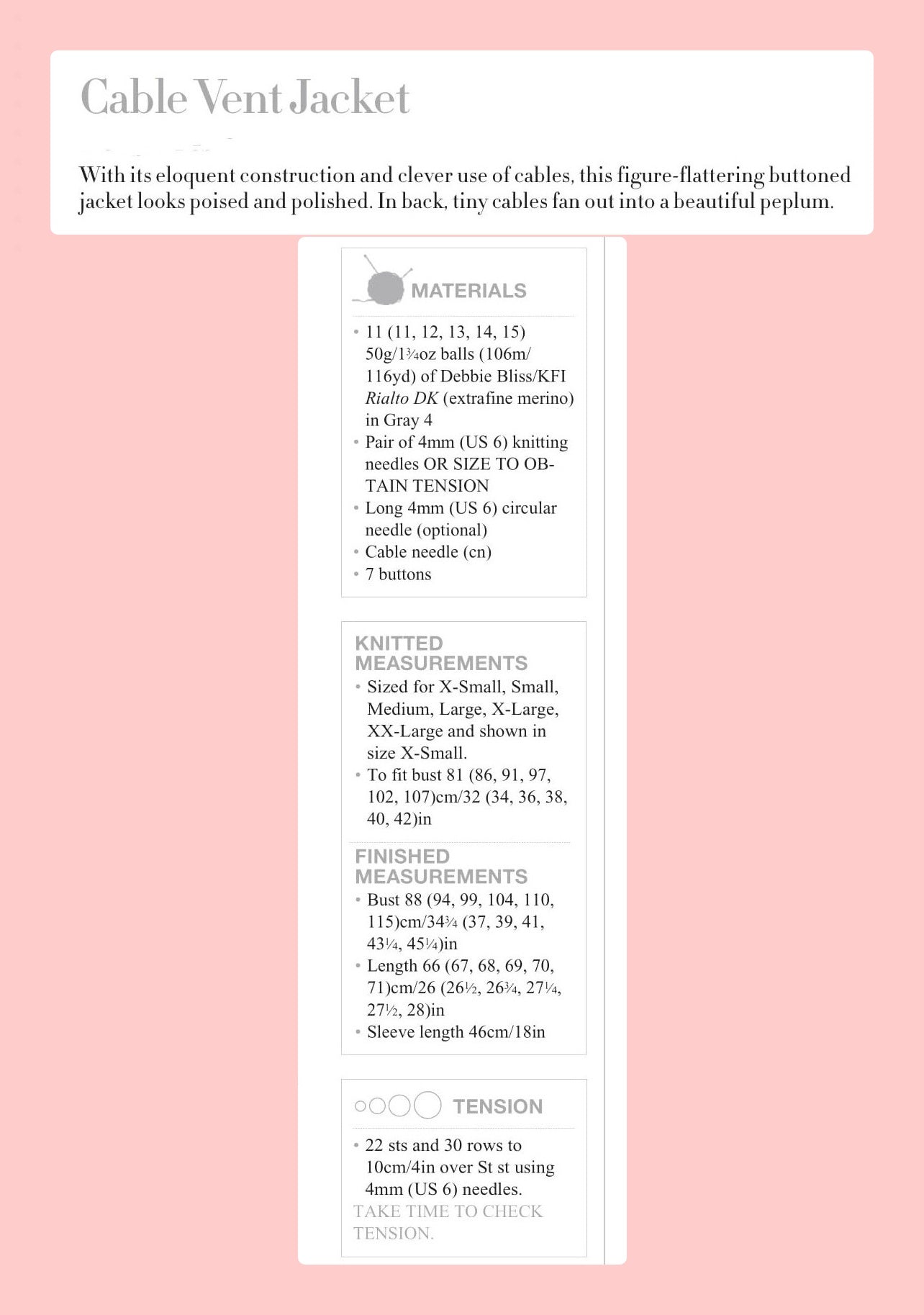 Vintage Knitting Pattern Womens Peplum Cabled Cardigan Sweater PDF Instant Digital Download Fanned Cable Vent Jacket
