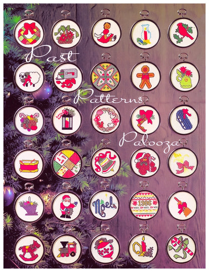 Vintage Cross Stitch Patterns 50 Mini Country Christmas Ornaments PDF Instant Digital Download Classic Holiday Designs 2-3 Inch