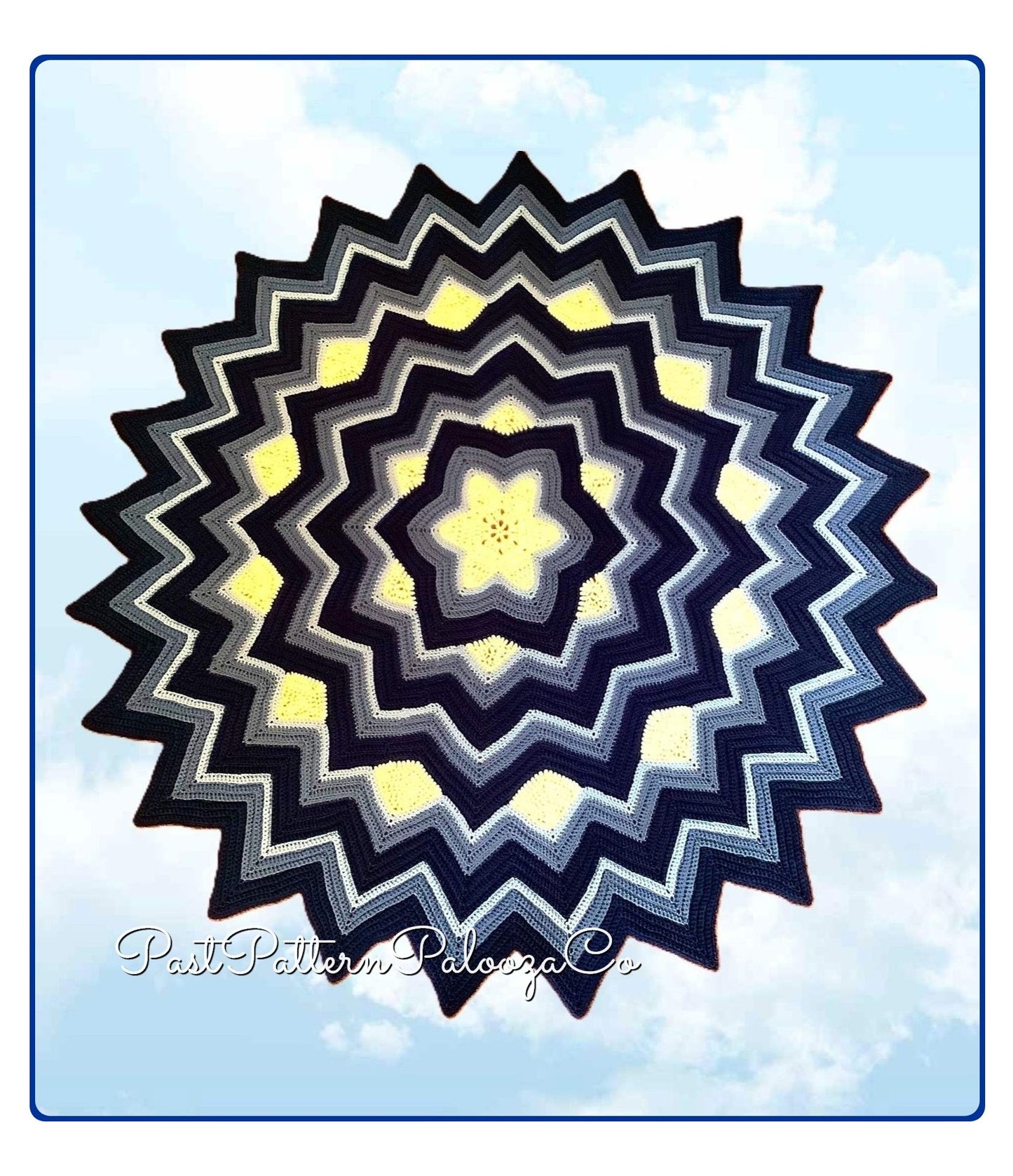 Vintage Crochet Pattern Multi Point Mandala Star Afghan Blanket Pattern PDF Instant Digital Download Star Shaped Throw 69" 10 Ply