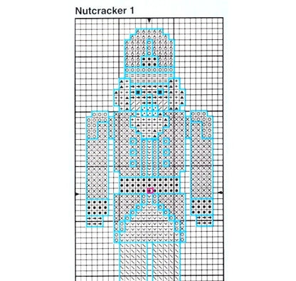 Vintage Cross Stitch Pattern Nutcracker Soldiers Christmas Tree Ornaments PDF Instant Digital Download Perforated Paper
