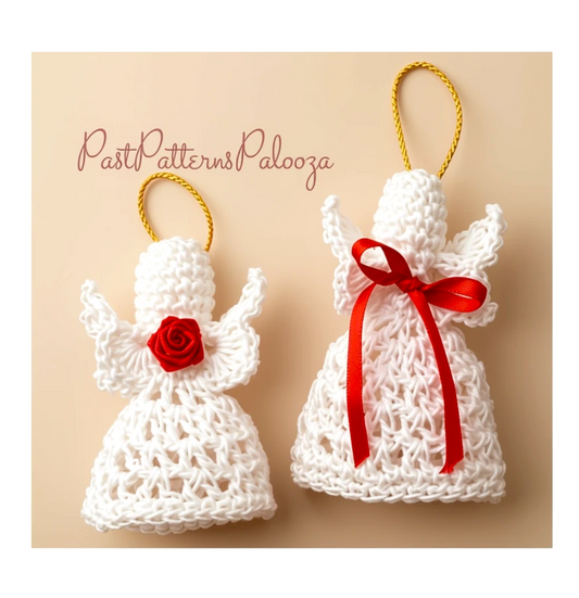 Vintage Crochet Patterns Mini Angel Ornament PDF Instant Digital Download Lace Crochet Cotton Tree Trim Gift Decor