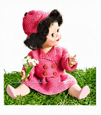 Vintage Knitting Pattern 14" Doll Clothes Easy Garter Stitch 2 Outfits PDF Instant Digital Download