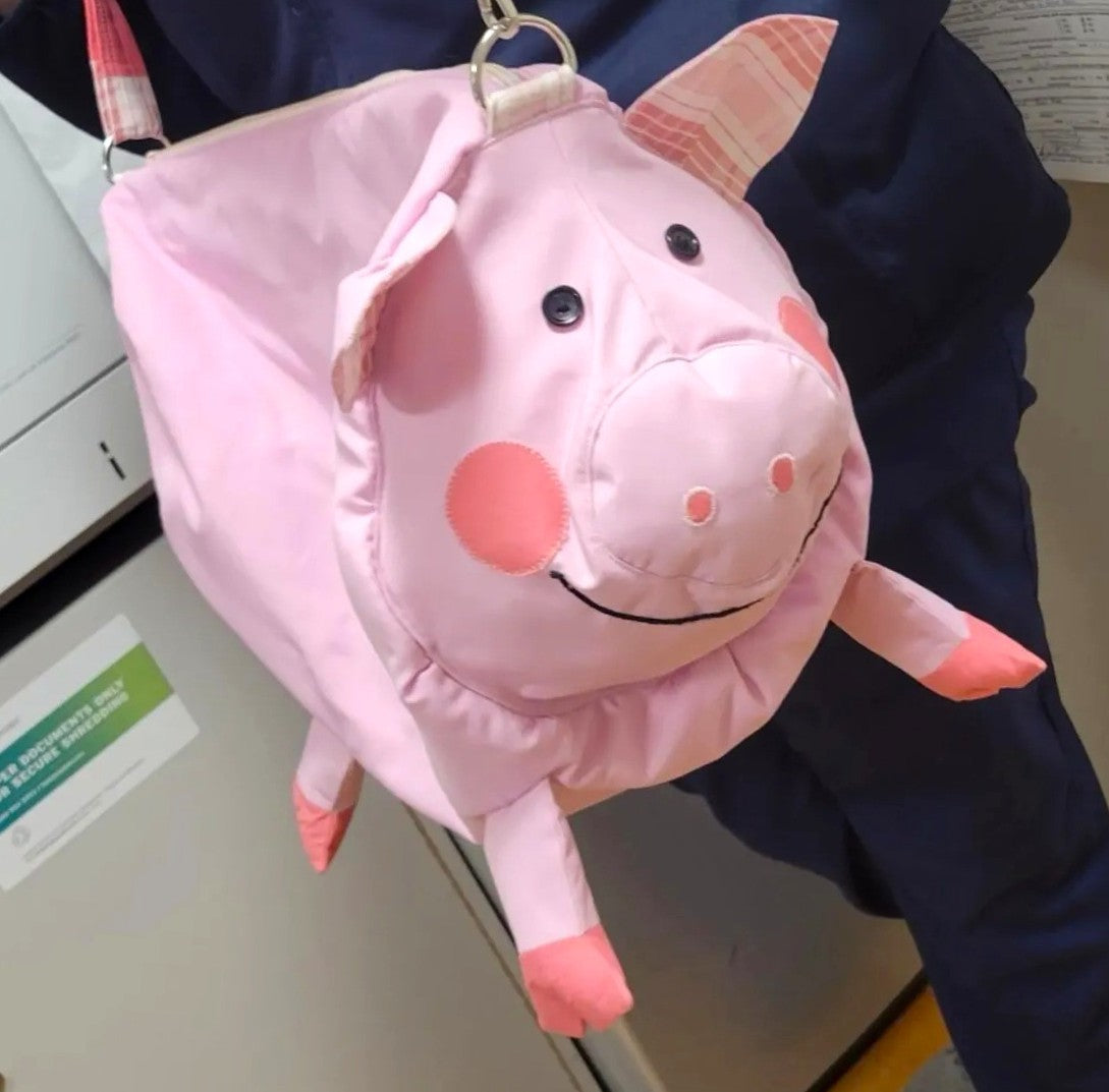 Vintage Sewing Pattern Cute Pig Laundry Bag Animal Tote Carry-All PDF Instant Digital Download Piggy Carry Duffle Bag OR Stuffed Toy