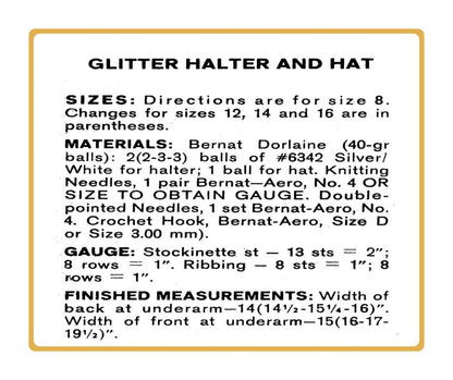 Vintage Knitting Pattern Womens Gatsby Garden Flower Halter Sun Top and Cloche Hat PDF Instant Digital Download Retro 70s Glam 5 Ply