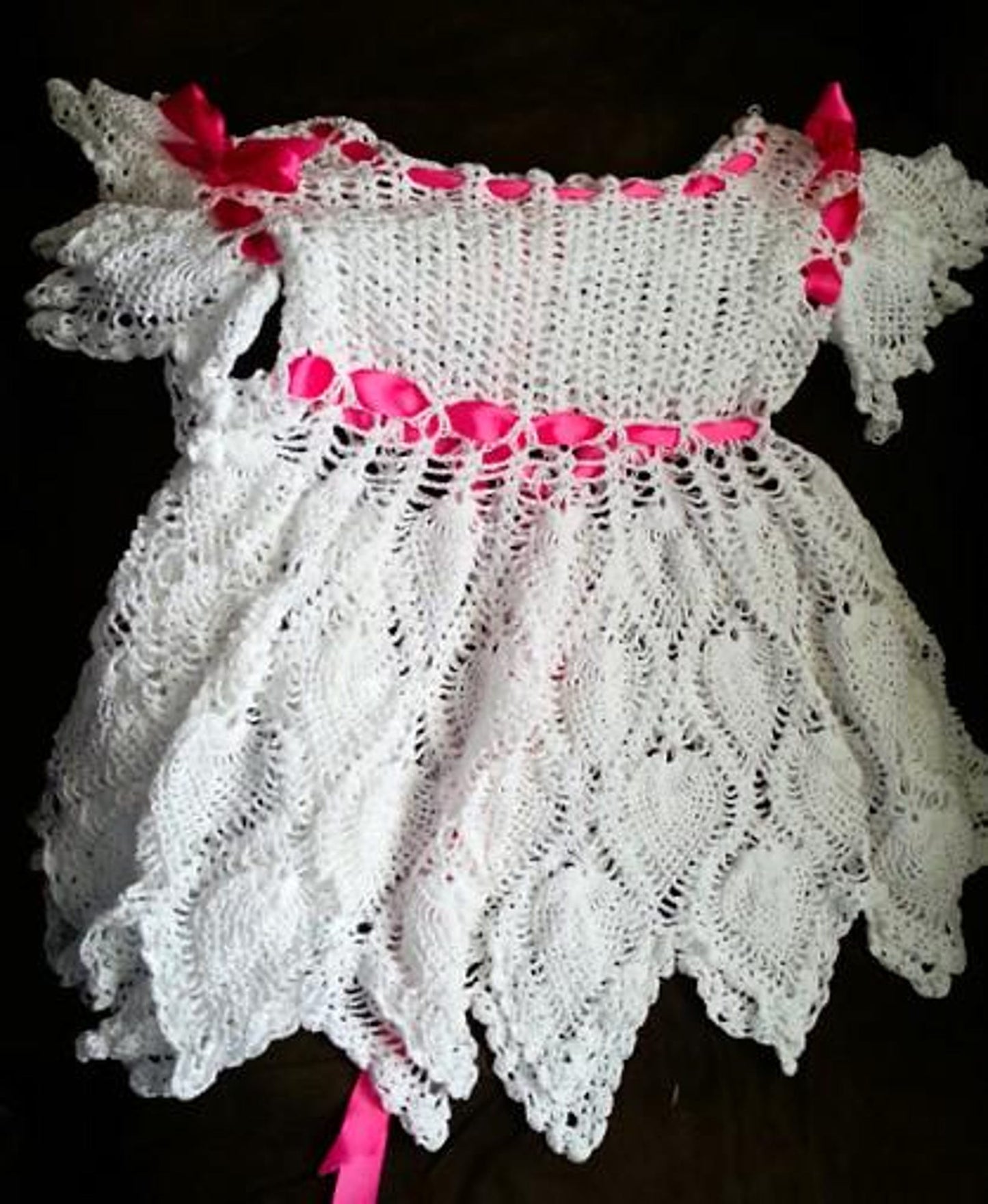 Vintage Crochet Pattern Toddler Girls Crocheted Pineapple Party Dress PDF Instant Digital Download Flower Girl Easter Dress 2T 3T 2-3 yrs