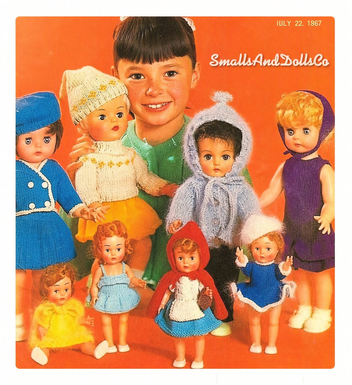 Vintage 1960s Knitting Patterns Various Doll Clothes 8 Outfits For 7" 13" and 15" Dolls PDF Instant Digital Download