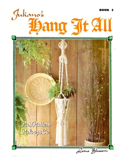 Vintage Julianos Hang It All Book 5 Macrame Patterns eBook PDF Instant Digital Download 11 Unique Retro 1970s Knotwork Projects Baby Swing