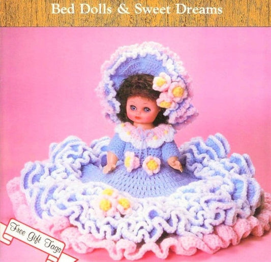 Vintage Crochet Pattern 13" Sarah Bed Doll Frilly Dress Outfit PDF Instant Digital Download Sweet Dreams Dumplin Designs 10 Ply