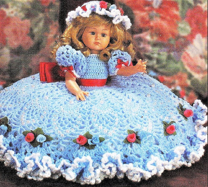 Vintage Crochet Pattern Pineapple Dress Pillow Doll Bed Doll Outfit Dress and Hat PDF Instant Digital Download 5 Ply