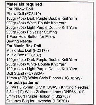 Vintage Knitting Pattern Knit Lavender and Lace Bed Doll Music Box & Pillow Doll Dress Outfit 13 Inch Dolls PDF Instant Digital Download DK