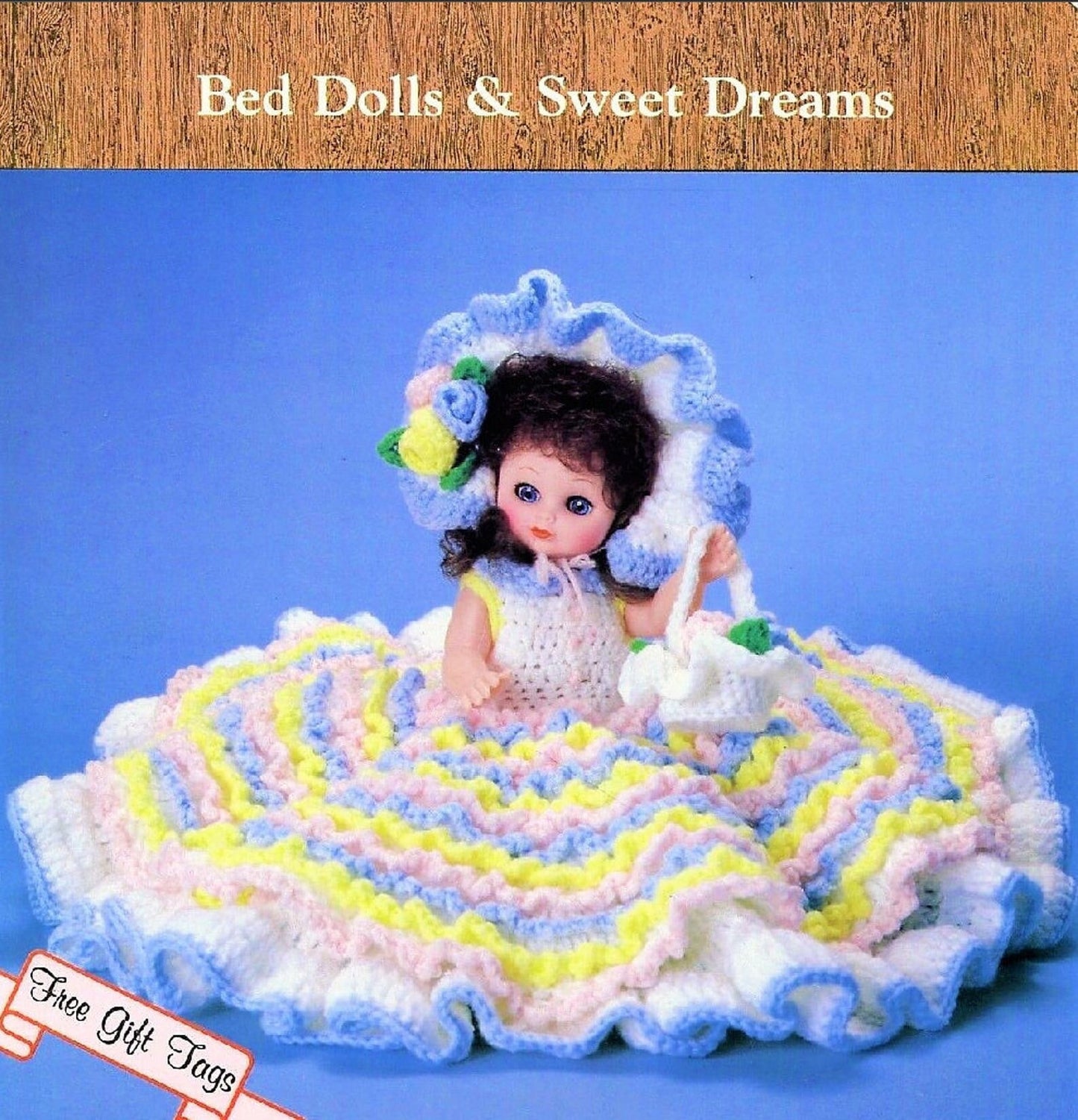 Vintage Crochet Pattern 13" Abbey Bed Doll Ruffle Dress Hat Outfit PDF Instant Digital Download Sweet Dreams Dumplin Designs 10 Ply