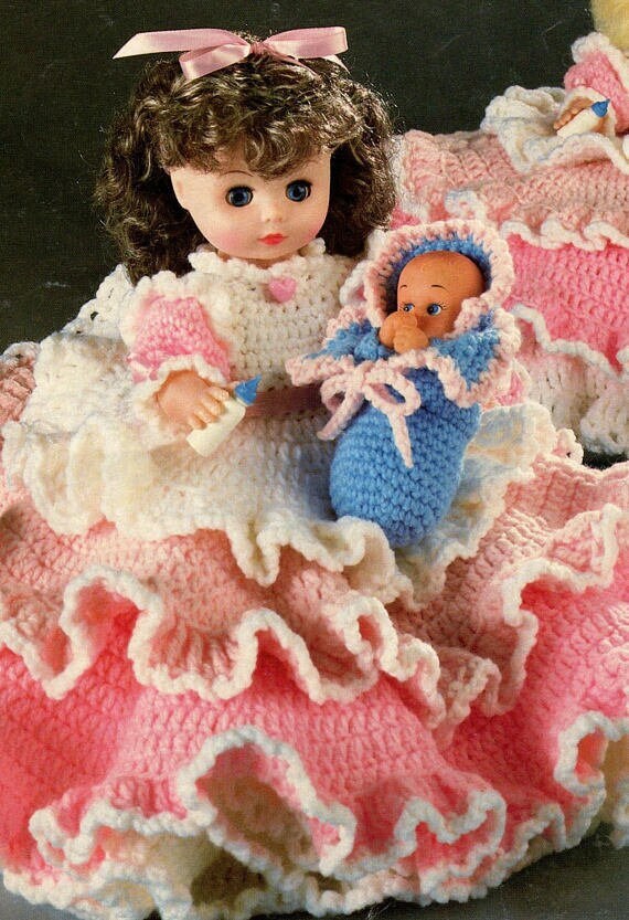 Vintage Crochet Pattern 13" Mother's Lullaby Bed Doll Music Box or Pillow Doll  PDF Instant Digital Download 10 Ply
