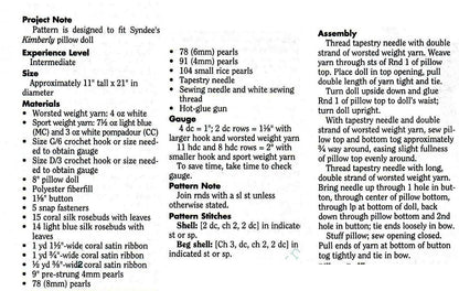 Vintage Crochet Pattern Pineapple Dress Pillow Doll Bed Doll Outfit Dress and Hat PDF Instant Digital Download 5 Ply