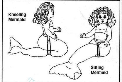 Vintage Crochet Patterns 13" Sea Mist Mermaids Bed Dolls Tail Hawaiian Outfits Standing or Pillow Doll PDF Instant Digital Download 10 Ply