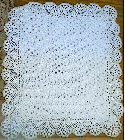 Vintage Crochet Pattern Victorian Lace Afghan Throw PDF Instant Digital Download Heirloom Christening Lapghan Ecru White 46x58