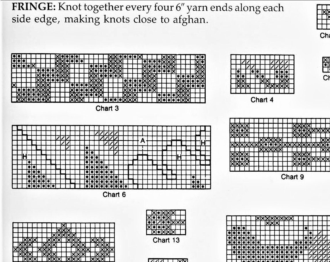 Vintage Crochet Pattern Striped Odyssey Banded Afghan Blanket PDF Instant Digital Download Scrap Yarn Throw 29 Patterned Stripes 10 Ply