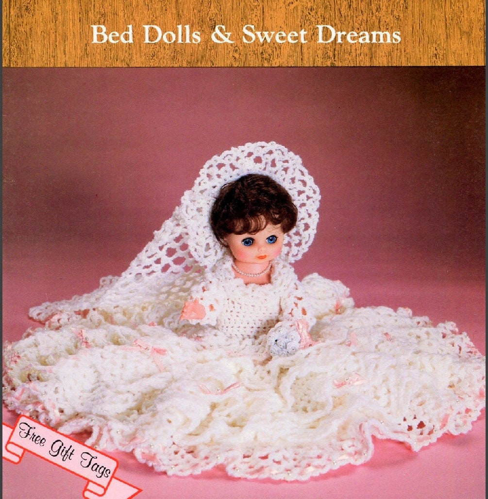 Vintage Crochet Pattern Megan Bride Bed Doll Wedding Dress Outfit for 13" 14" Dolls PDF Instant Download Sweet Dreams Dumplin Designs