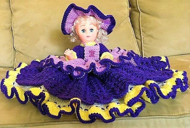 Vintage Crochet Pattern 13" Emma Bed Doll Dress Outfit for 13 and 14 Inch Dolls PDF Instant Digital Download Sweet Dreams Dumplin Designs
