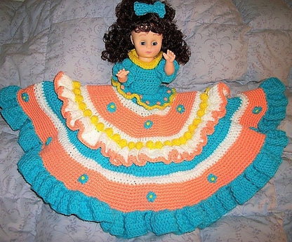 Vintage Crochet Pattern 13" Elizabeth Bed Doll Dress Outfit for 13 or 14 Inch Dolls PDF Instant Digital Download Sweet Dreams 10 Ply