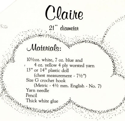 Vintage Claire Bed Doll Ruffle Dress Outfit Pattern To Crochet for 13" Dolls PDF Instant Digital Download Sweet Dreams Dumplin Designs 4 Ply