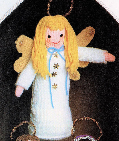 Vintage Knitting Pattern 12" Christmas Nativity Soft Toy Dolls Mary Joseph Baby Jesus Angel Amigurumi PDF Instant Digital Download 10 Ply