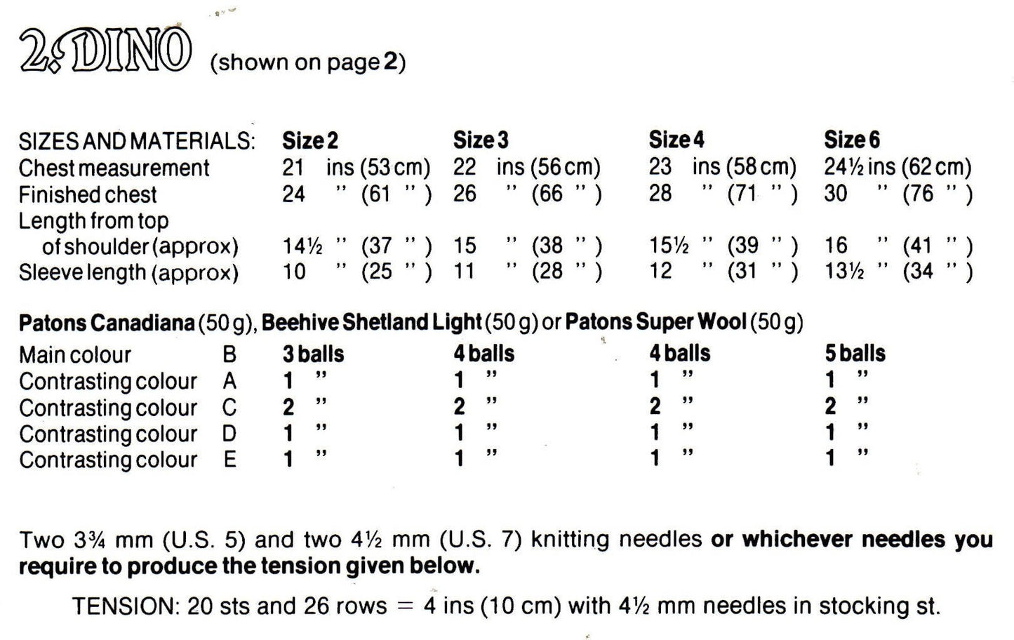 Vintage Knitting Pattern Kids Boys Dinosaur Sweater PDF Instant Digital Download Animal Dino Motif Pullover 3-D Tail Spikes 2-6 yrs 10 Ply
